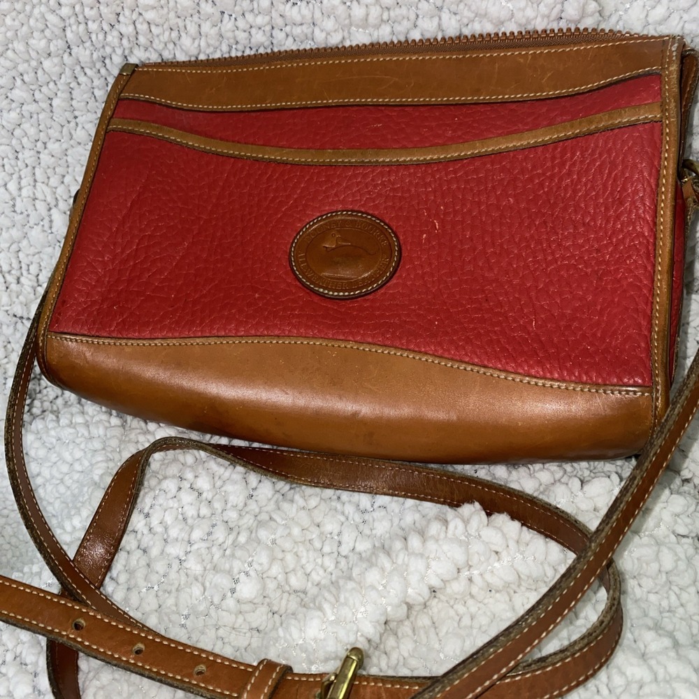 Vintage Dooney & Bourke Purse Top Zip Crossbody AWL Red